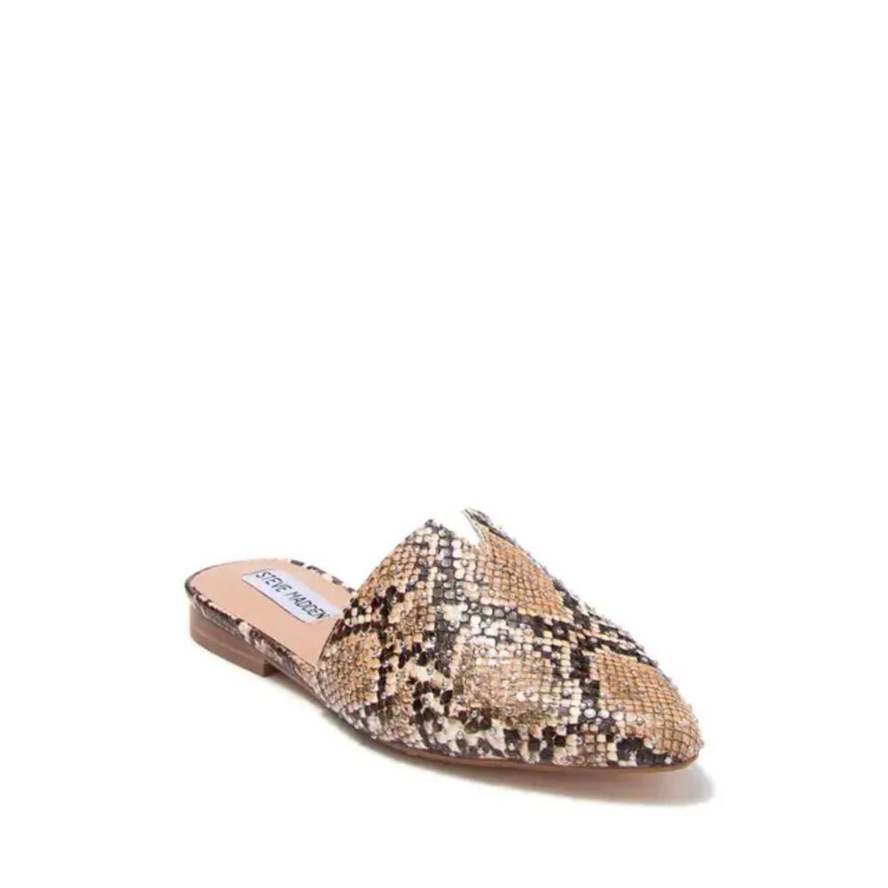 Steve Madden Ally Tan Snake Studded Mule Slides Shoes